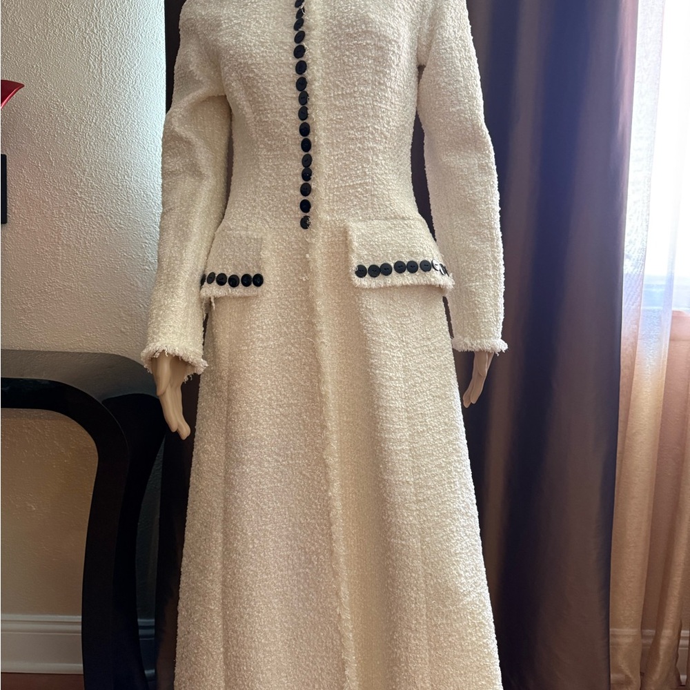 Alexander Wang Cream Trench Coat with Black Buttons
